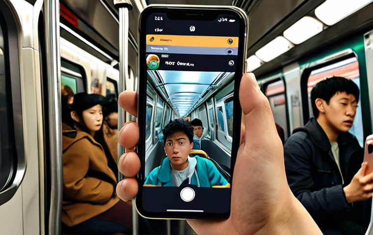 **

A person watching a streaming platform on a smartphone while commuting on a crowded subway. The screen displays a popular drama series like "Squid Game" or "The Silent Corner". Emphasize the convenience and accessibility of streaming content on-the-go. The overall tone is modern and relatable.

**