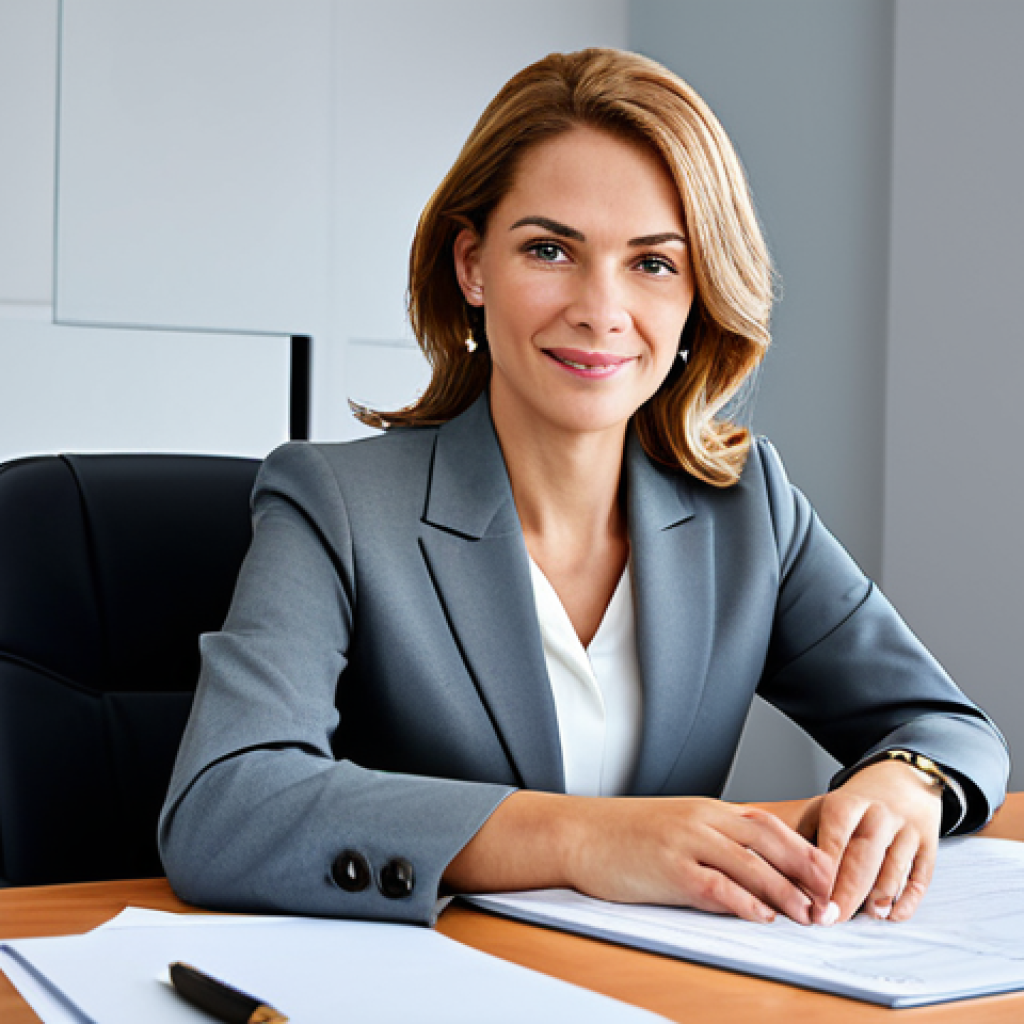 Professional Businesswoman**

A professional businesswoman in a modest business suit, sitting at a desk in a modern office. Fully clothed, appropriate attire, safe for work. Perfect anatomy, natural proportions, well-formed hands, proper finger count. Professional photography, high quality. Professional, modest, family-friendly.

**