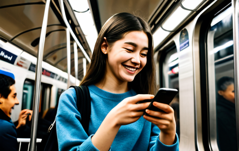 OTT 라이브 방송 - Woman watching OTT live stream on her phone**

Prompt: A young woman fully clothed, wearing casual c...