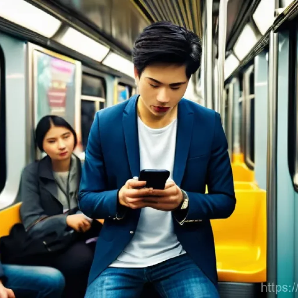 OTT 콘텐츠의 다양성 - **Prompt 1: Urban Commute, Engaged with Short-Form Content**
    A young professional, casually dres...