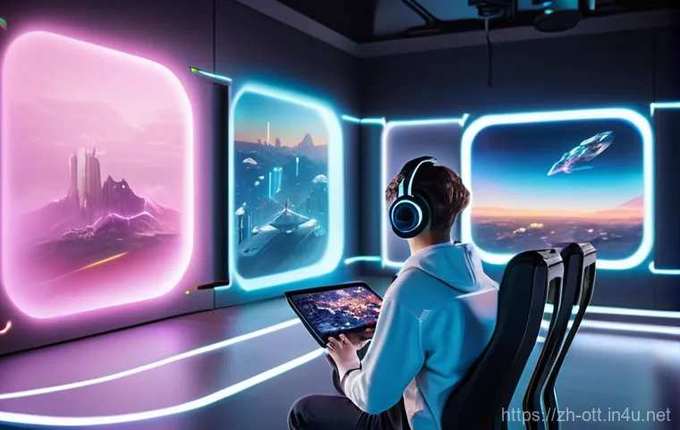 OTT 스트리밍 품질 - **Prompt 2: Immersive HDR/Dolby Vision Visual Experience**
    A young adult, perhaps in their late ...