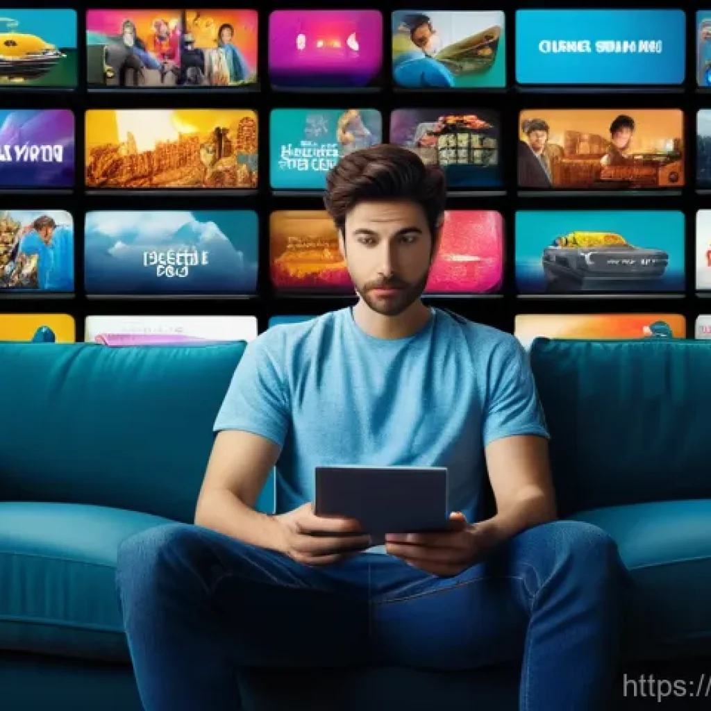 OTT 플랫폼 콘텐츠 수 - **Prompt:** A young adult, either male or female, dressed in comfortable, modern attire (e.g., a t-s...