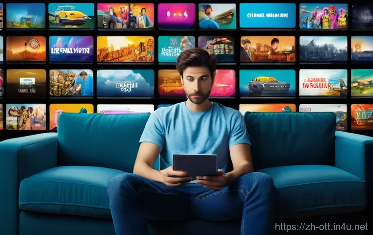 OTT 플랫폼 콘텐츠 수 - **Prompt:** A young adult, either male or female, dressed in comfortable, modern attire (e.g., a t-s...