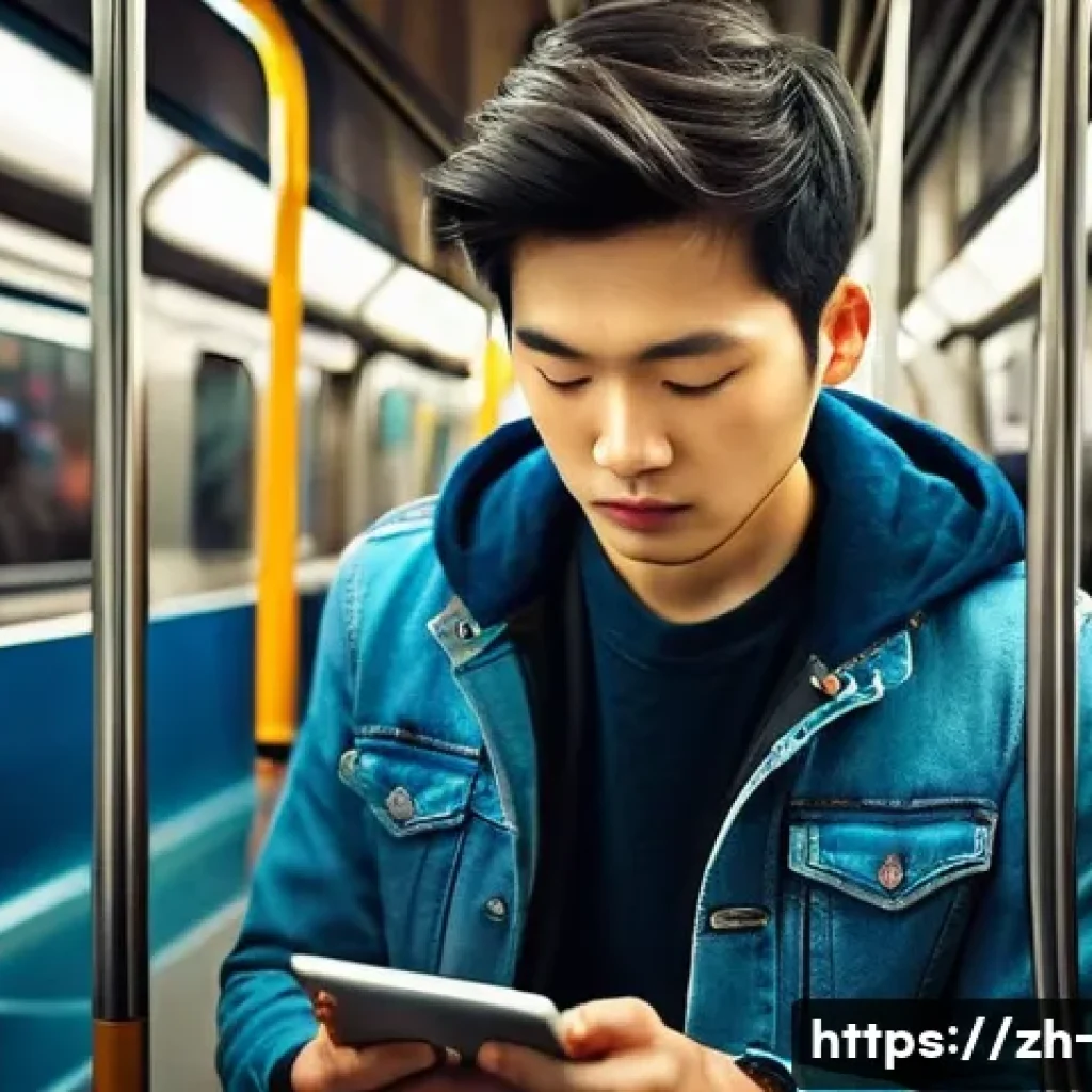 OTT와 5G 네트워크 - **Prompt 1: "The Portable Cinema Journey"**
A young adult, dressed in stylish but comfortable ev...