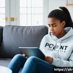 OTT 콘텐츠 라이선스 정책 - **Prompt 1: The Frustrated Streamer**
    A realistic depiction of a 16-year-old girl sitting comfor...